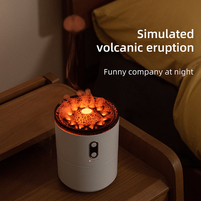 Volcanic Flame Aroma Essential Oil Diffuser | USB Portable with mist and LED light for aromatherapy.