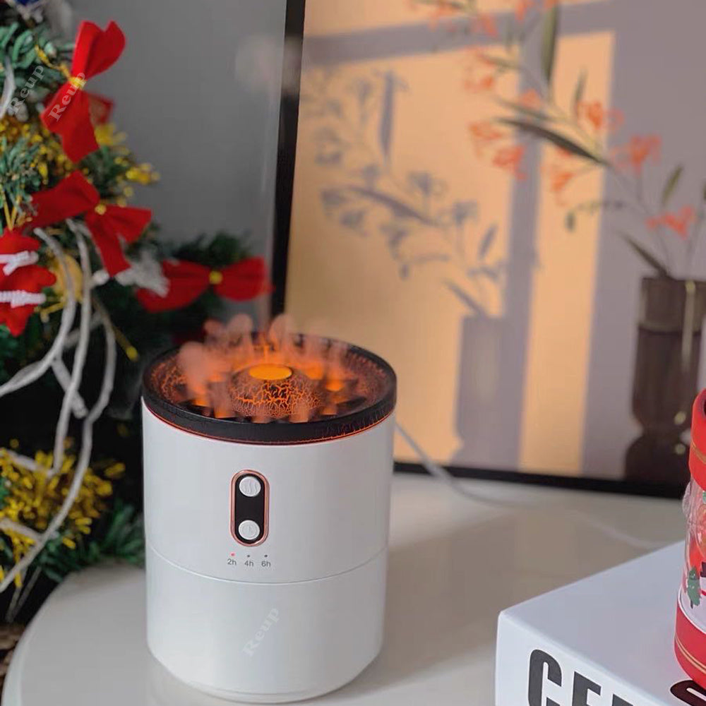 Volcanic Flame Aroma Essential Oil Diffuser | USB Portable with mist and LED light for aromatherapy.