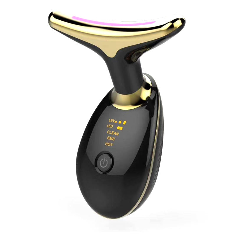 Thermal EMS Neck Lifting Wrinkle Massager showcasing LED Photon Therapy for wrinkle removal and skin tightening.